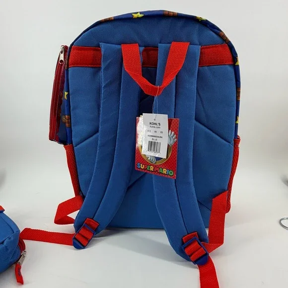 NWT Nintendo Super Mario Backpack Lunch Bag Pencil Case Set Character School - Picture 8 of 16
